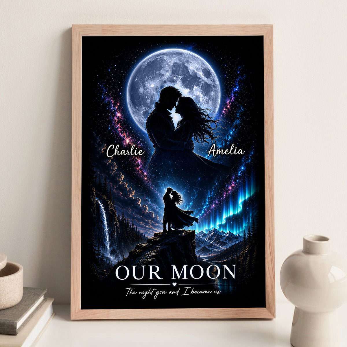 The Night You and I Became Us Custom Moon Phase by Date - Personalized Poster - Anniversary Gift for Her, for Him