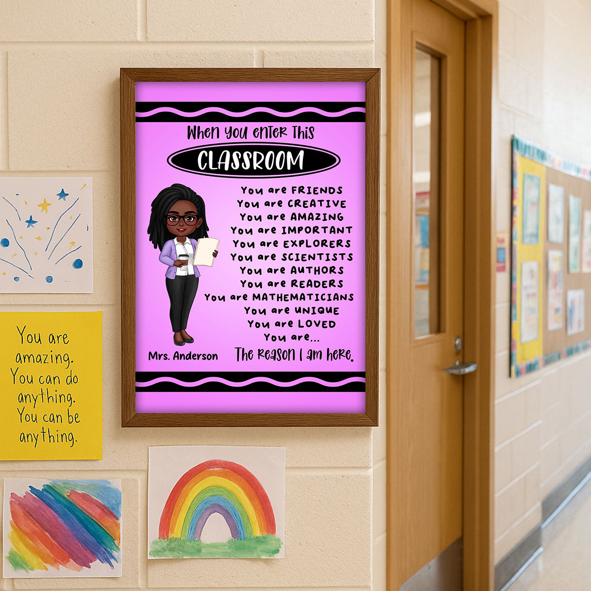 Teacher Crayon Theme When You Enter This Classroom Personalized Poster