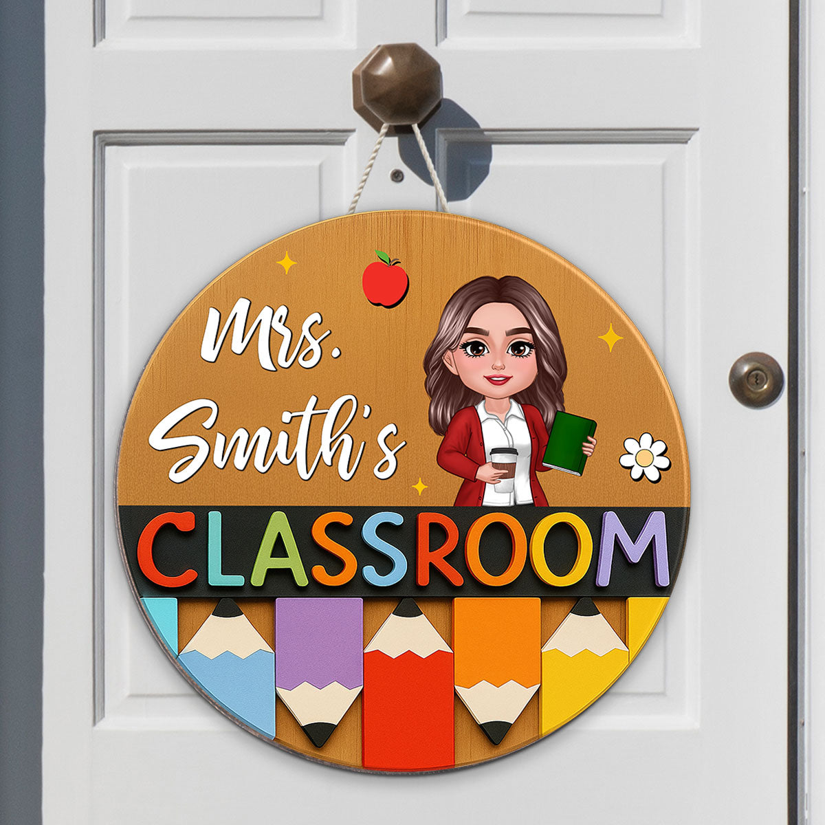 Classroom Pencil Teacher Personalized Name Sign, Teach Classroom Decor, Back to School Gift