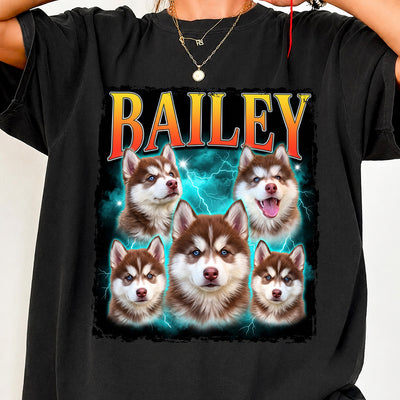 Custom Vintage 90s Dog Cat Pet - Personalized T-Shirt - Retro Bootleg Tee, 90s Rap Group Bootleg Tee