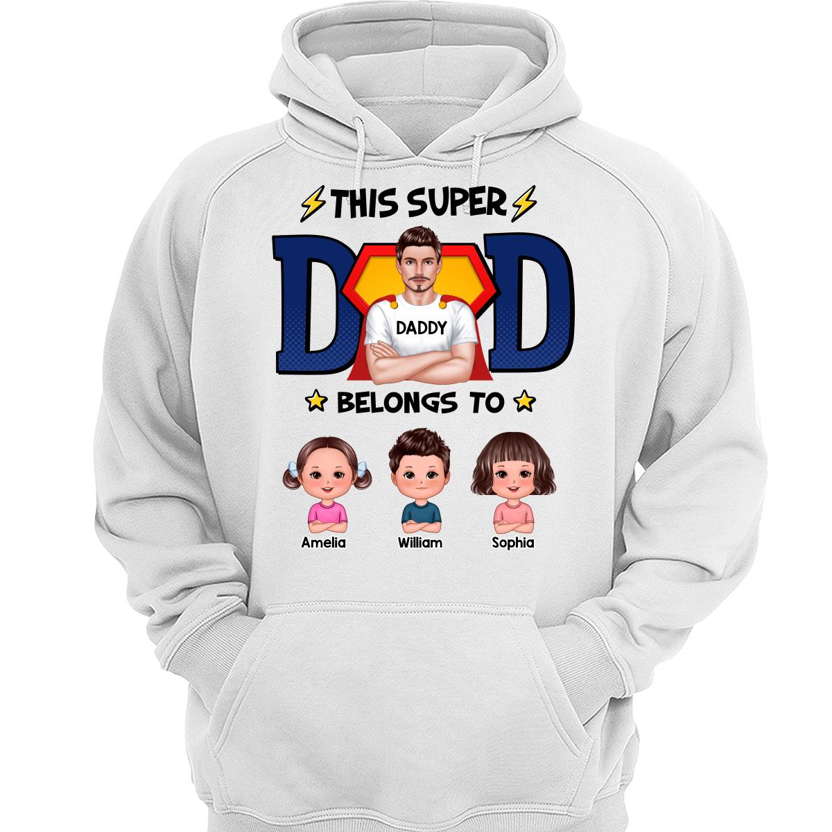 This Super Dad Belongs To Cute Kids Personalized Shirt