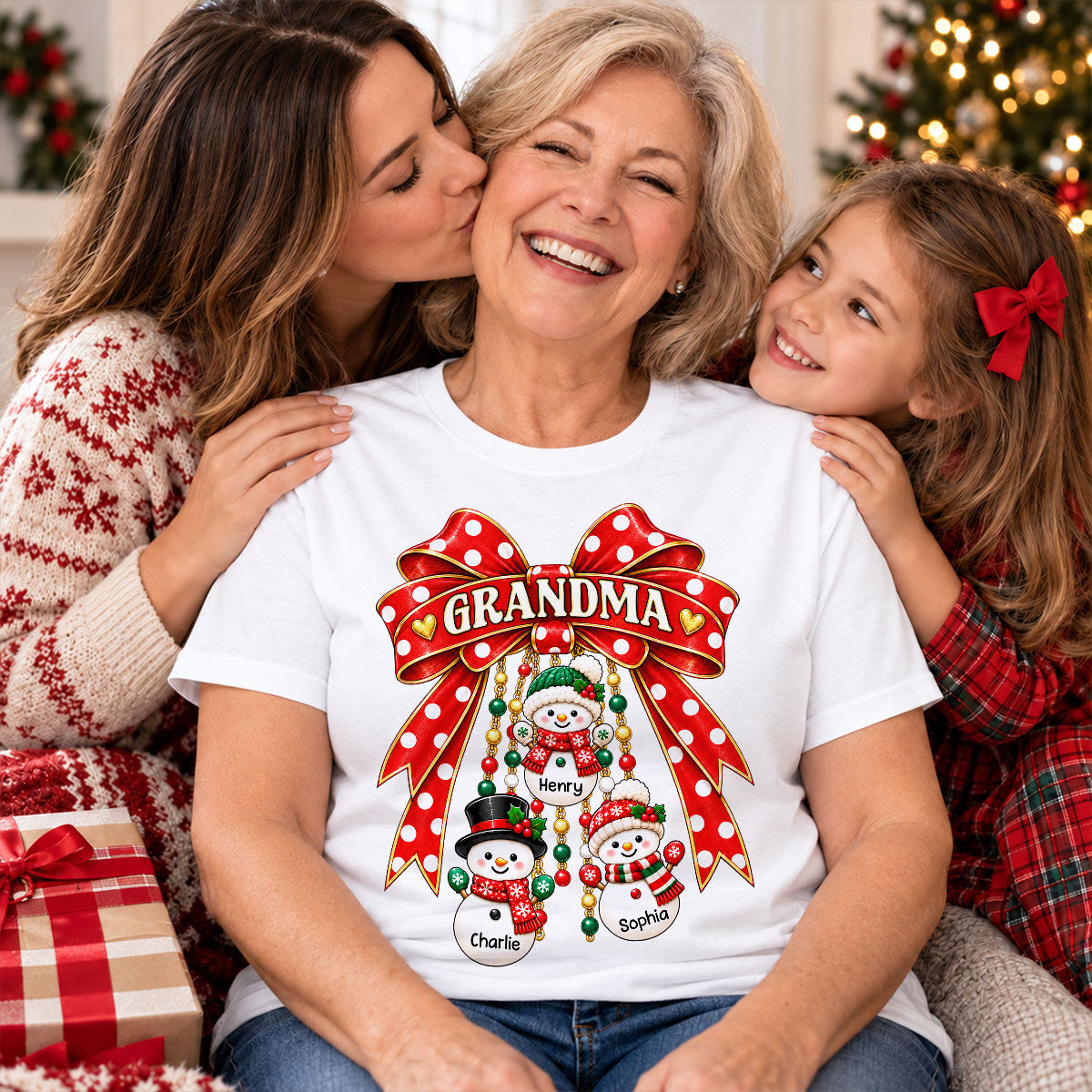 Heartwarming Grandma's Little Snowmen - Personalized Shirt - Christmas Gift For Grandma