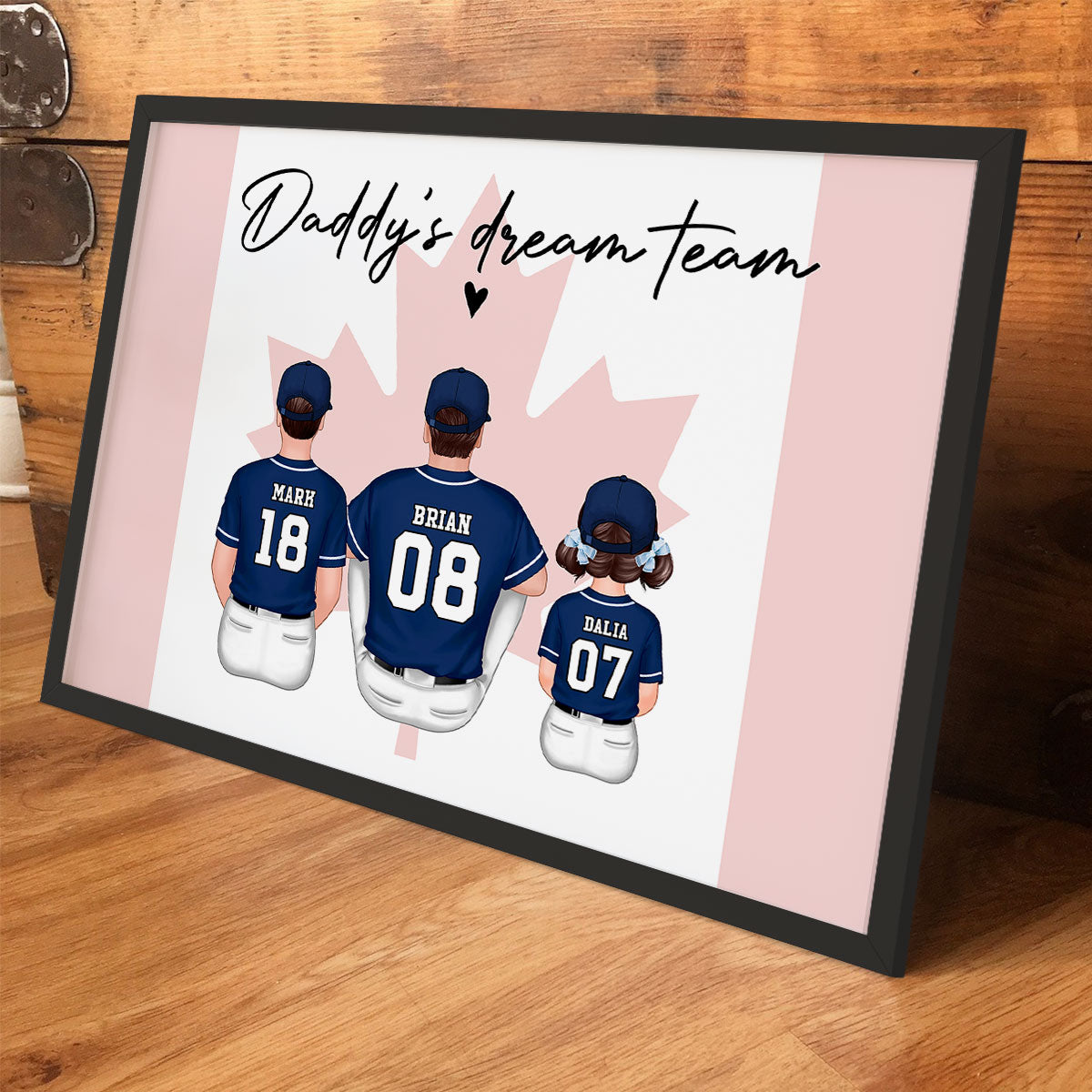 Family Team Baseball Personalized Poster, Canada Day Gift For Him, Gift For Husband, Gift For Family