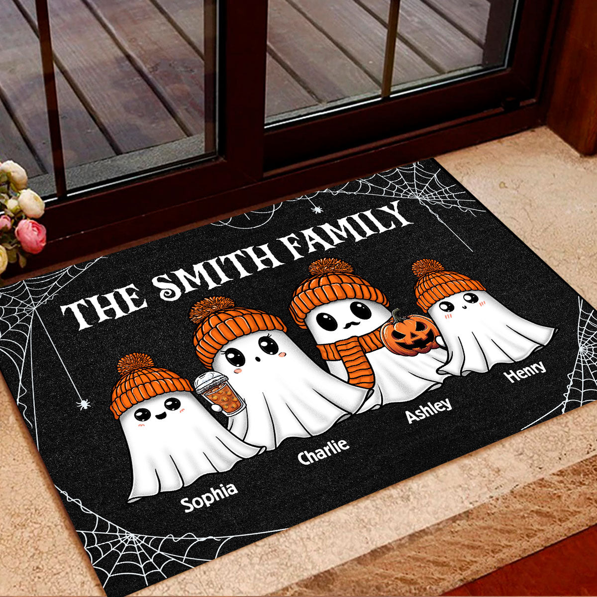 Family Our Boo Crew Fall Season Halloween Personalized Doormat