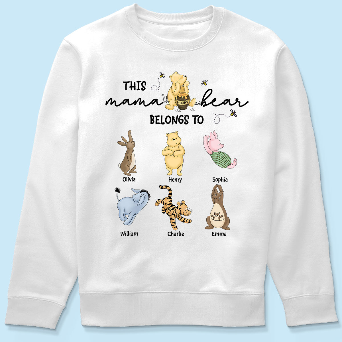 This Mama Bear Belongs To Cute Characters Personalized Shirt, Mother‘s Day Gift For Mom Grandma