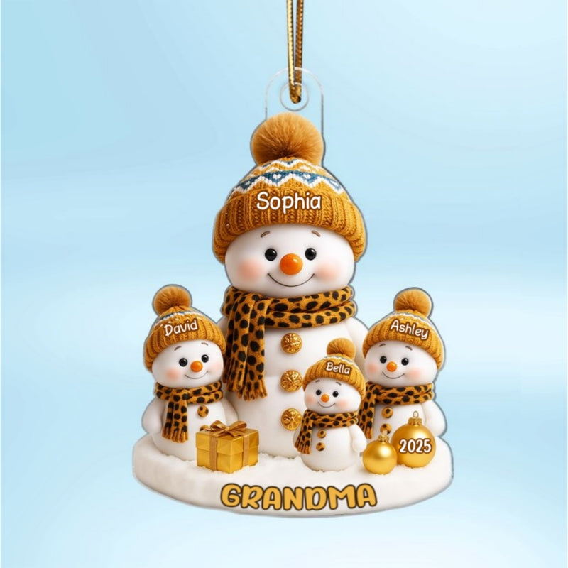 Grandma's Little Snowman Personalized Acrylic Ornament, Christmas Gift for Grandma