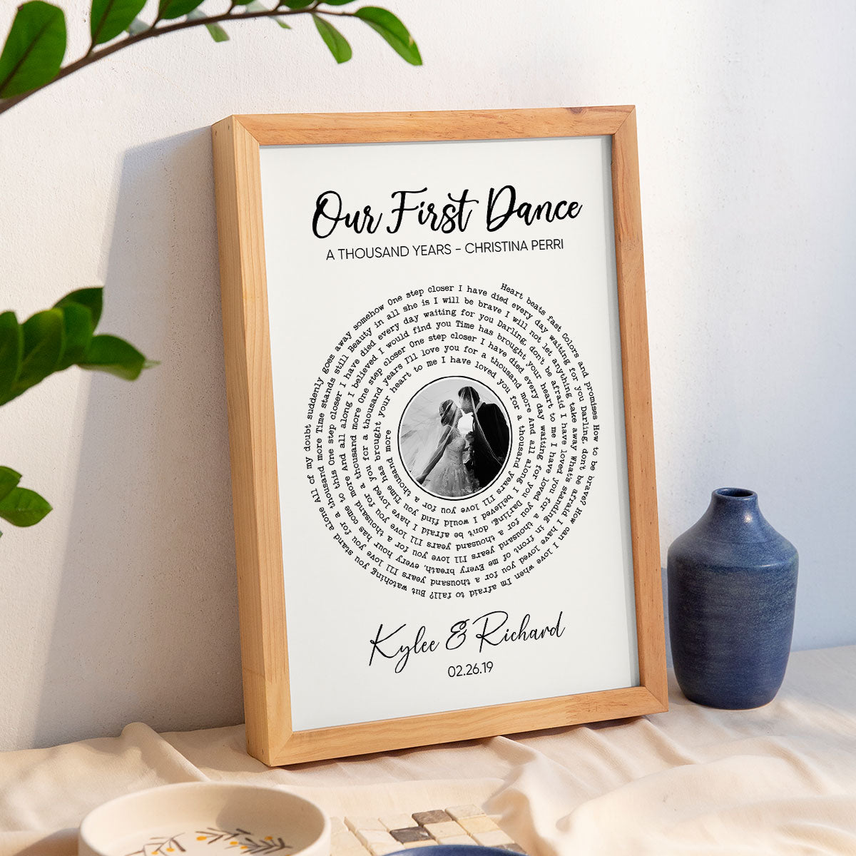 Custom Vinyl Lyrics With Photo, Personalized Music Photo Poster, Customizable Music Photo Gift, Anniversary Gift, Music Gift, Wedding Song Dance