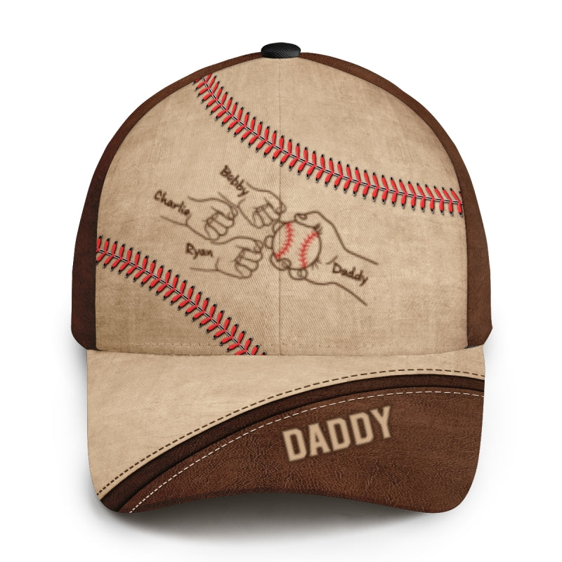 Baseball Dad Grandpa Fist Bump Personalized Classic Cap
