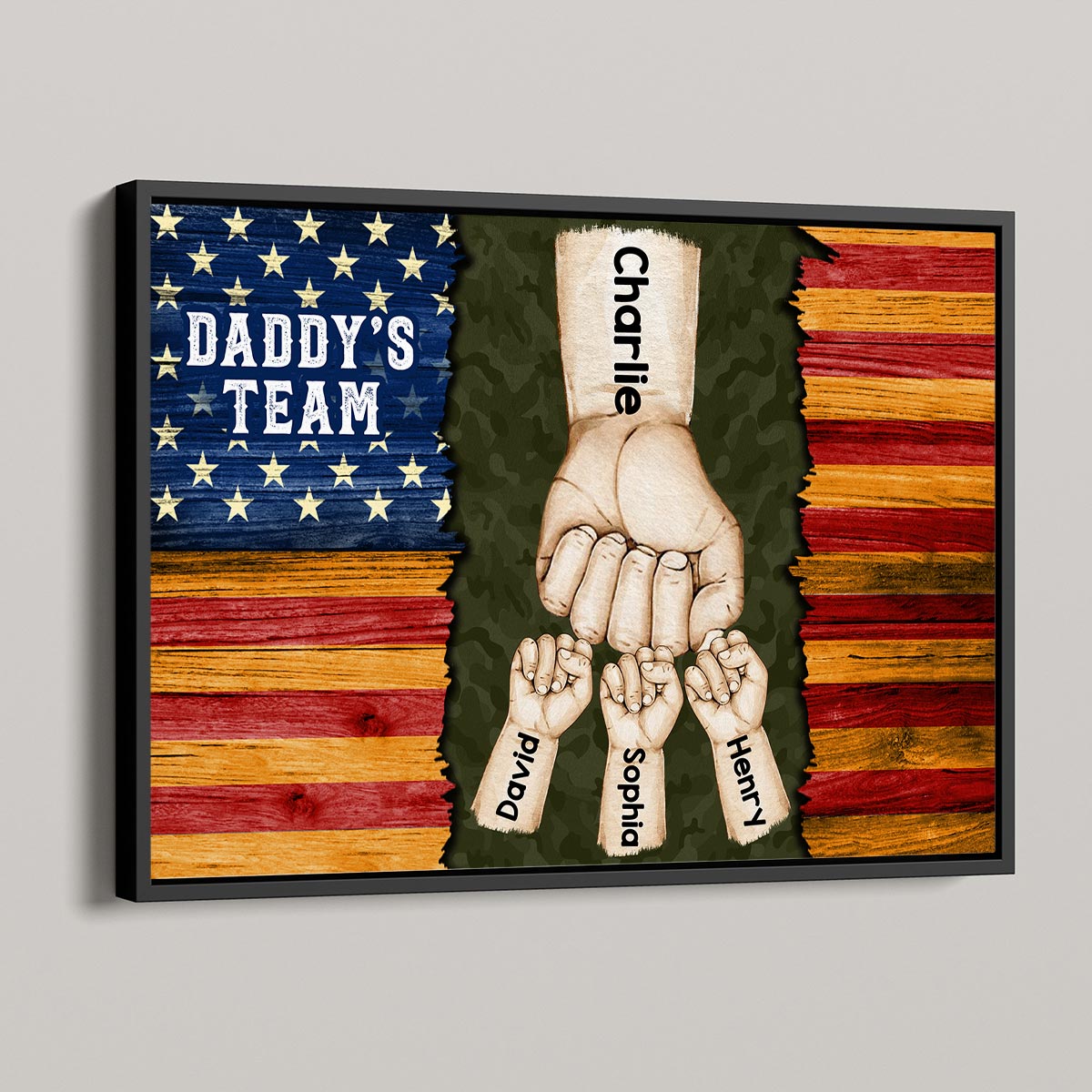 American Daddy‘s Team Fist Bump Personalized Horizontal Poster