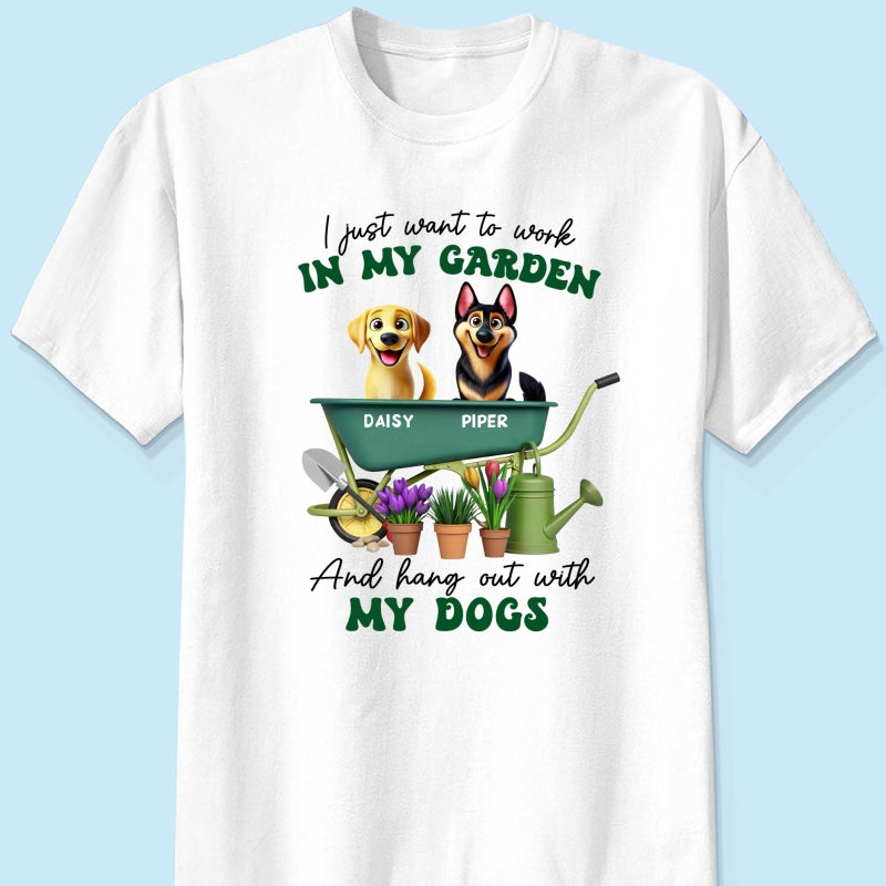 Work In Garden And Hang Out With My Dogs Personalized Shirt, 3D Cute Dogs