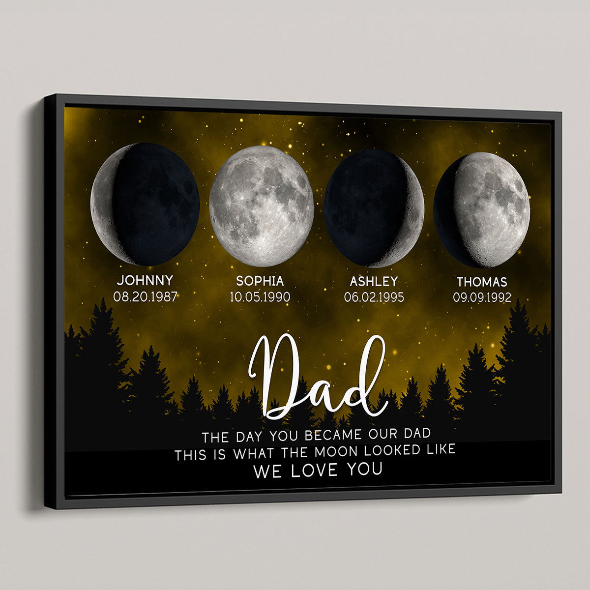 This Is What The Moon Looked Like The Day You Became Dad Grandpa Custom Birth Moon Phase - Personalized Poster