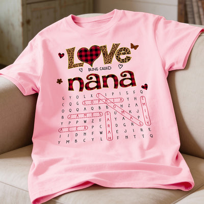 Love Being Called Grandma Leopard Pattern Word Search Puzzle - Personalized Shirt - Mother's Day Gift For Grandma Mom