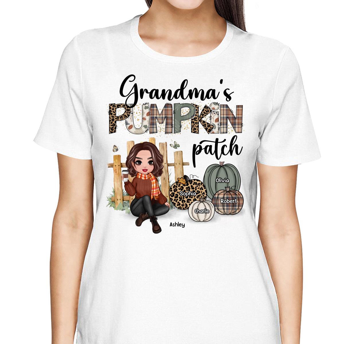 Grandma‘s Pumpkin Patch Patterns Personalized Shirt