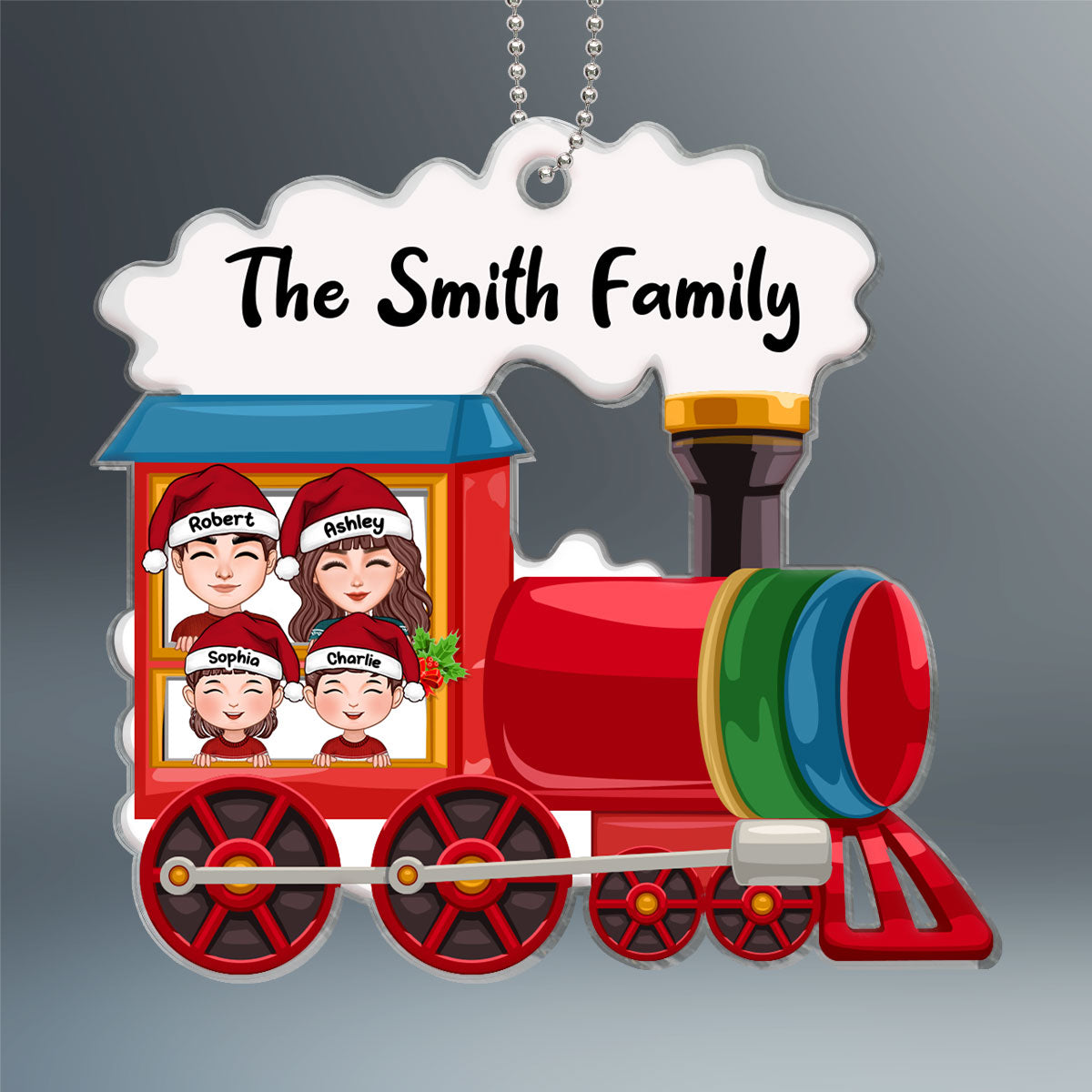 Christmas Family Train Personalized Acrylic Ornament For Family