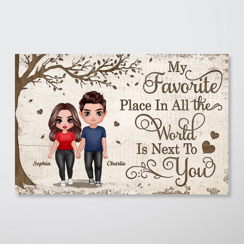 Favorite Place In All The World Doll Couple Walking Personalized Poster