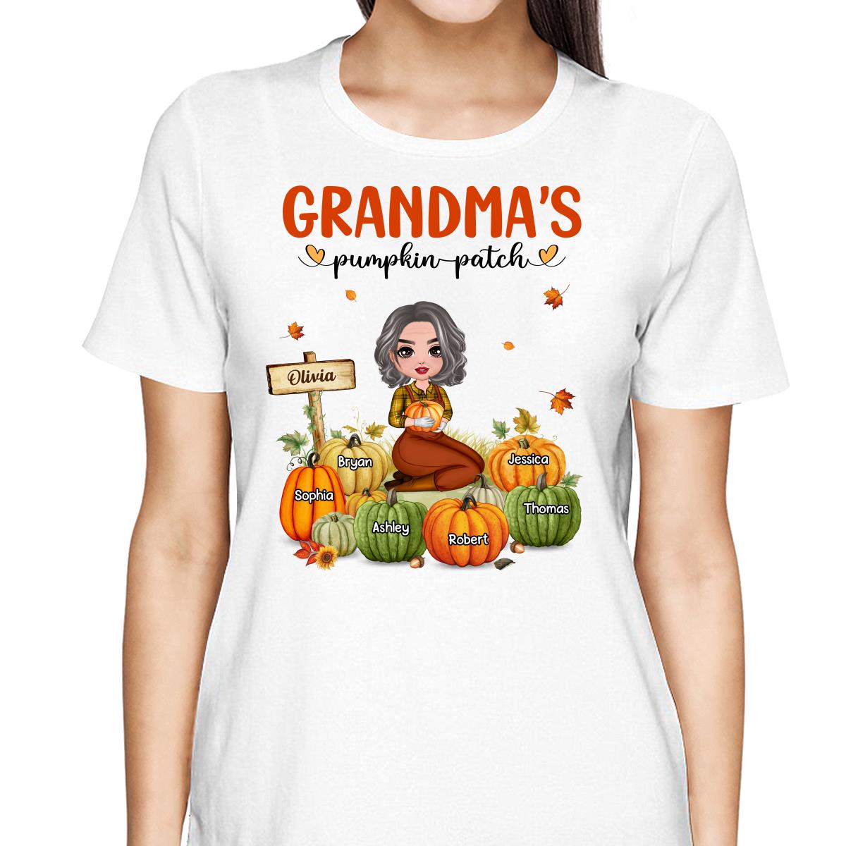 Grandma‘s Pumpkin Patch Doll Woman Personalized Shirt