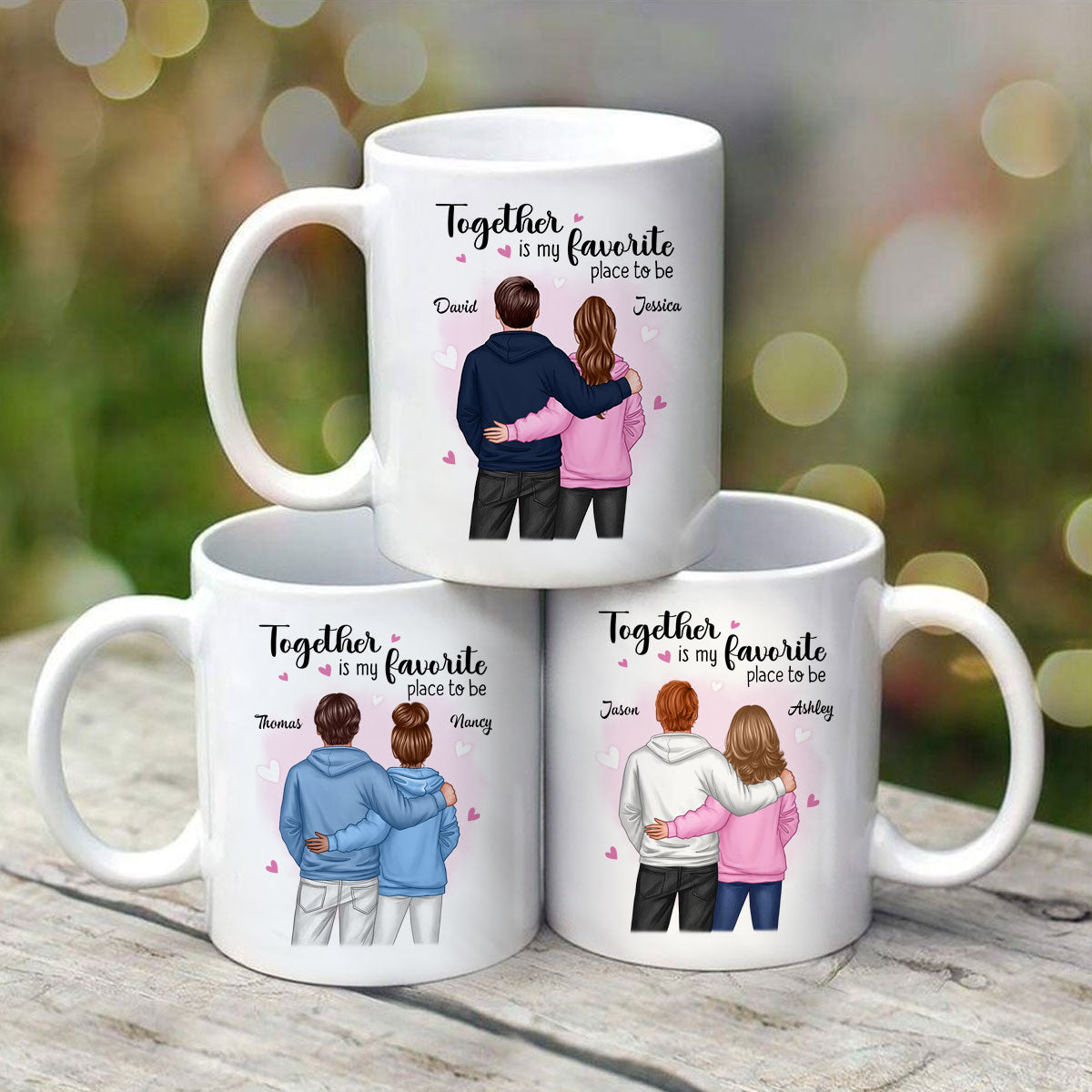 Together Is My Favorite Place To Be Couple Valentine‘s Day Gift For Him For Her Personalized Mug