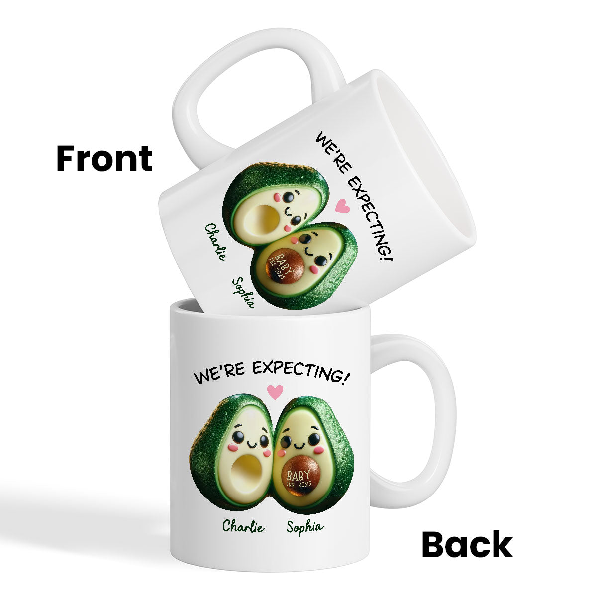 Avocado Couple Expecting Parents Pregnancy Announcement Keepsake Personalized Mug