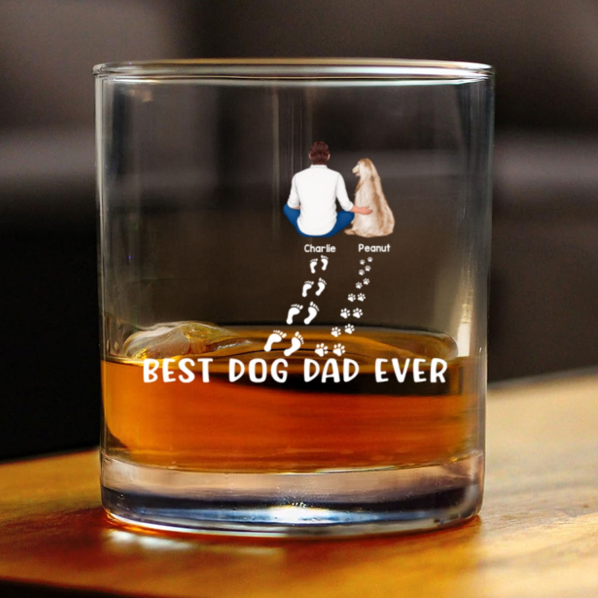 Best Dog Dad Ever Personalized Wine Glass, Father's Day Gift for Dog Dads