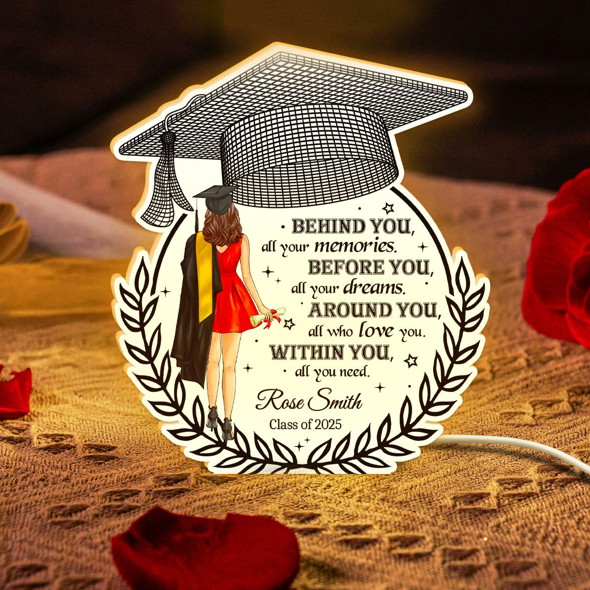 Behind You All Your Memories Graduation Gift Personalized Light Box