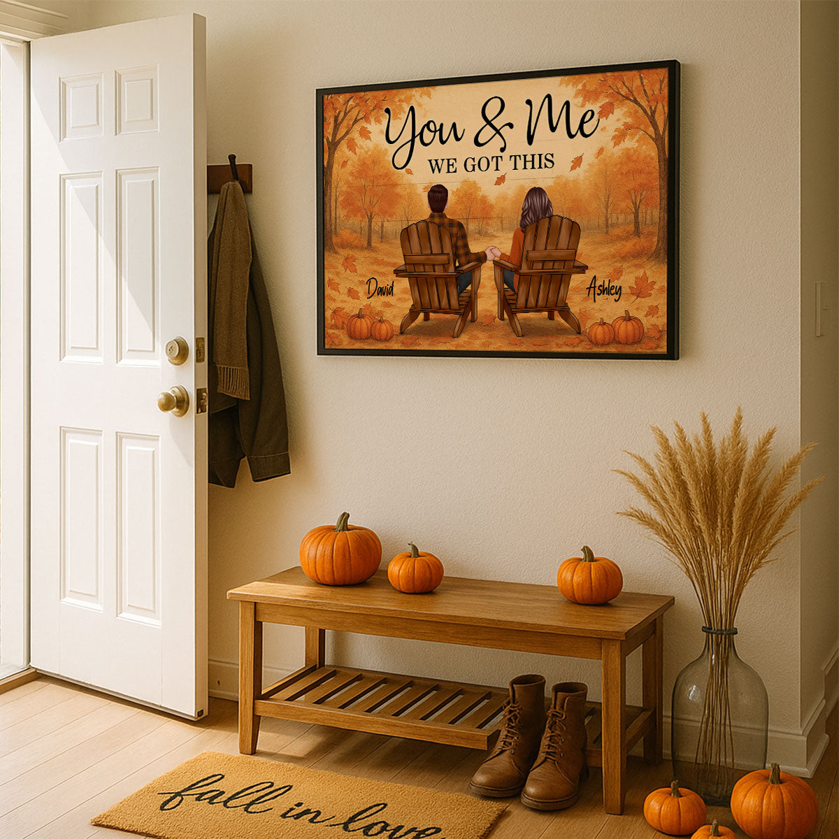 Fall Season Couple Eternal Love Personalized Poster