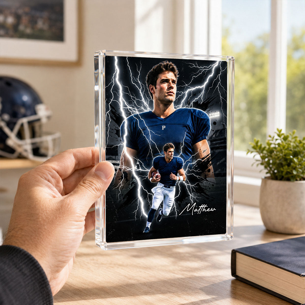 Trending Bootleg Sport Photos Insert - Personalized Acrylic Block Plaque - Gift For Boy, Girl