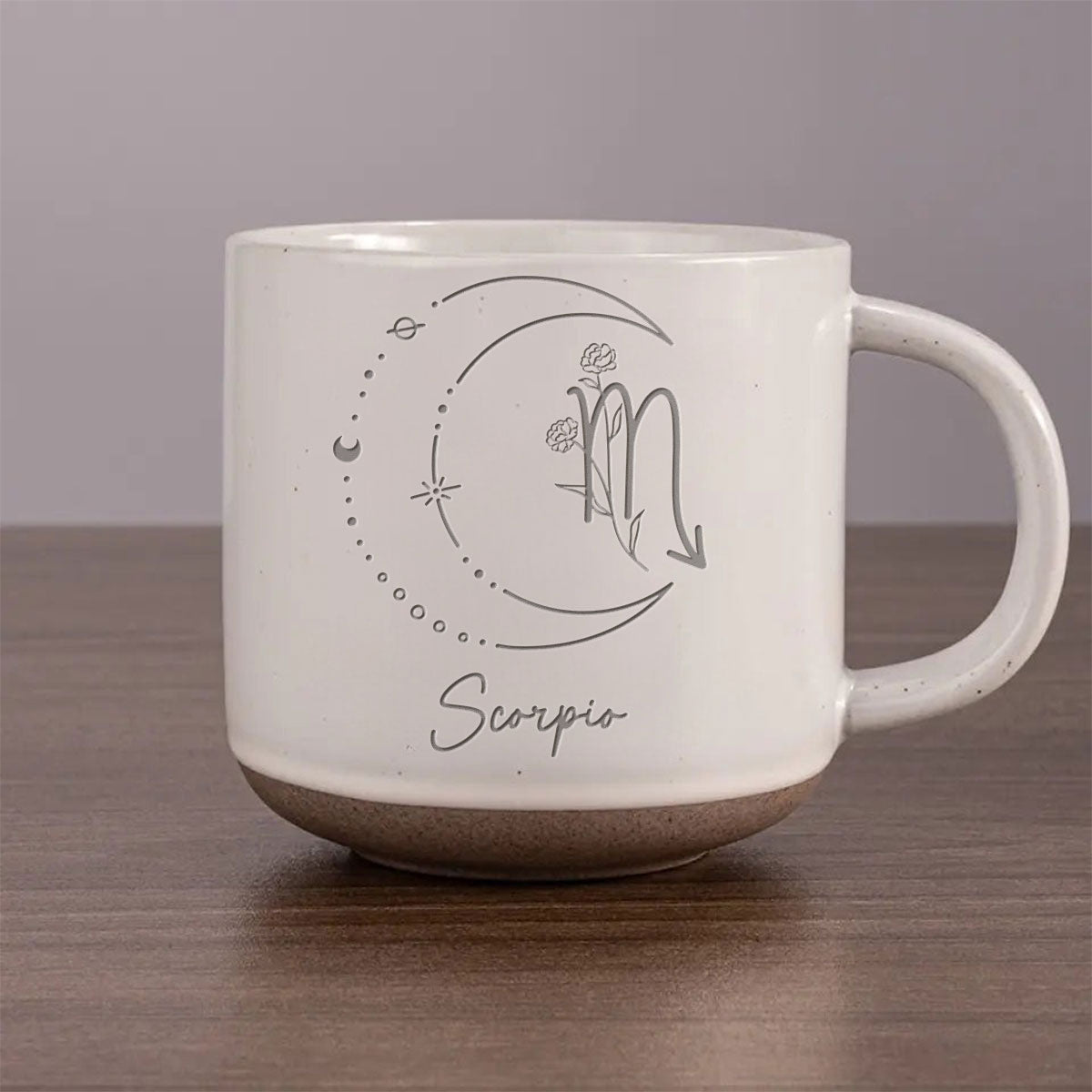 Custom Zodiac Sign Personalized Pottery Mug, Zodiac Moon
