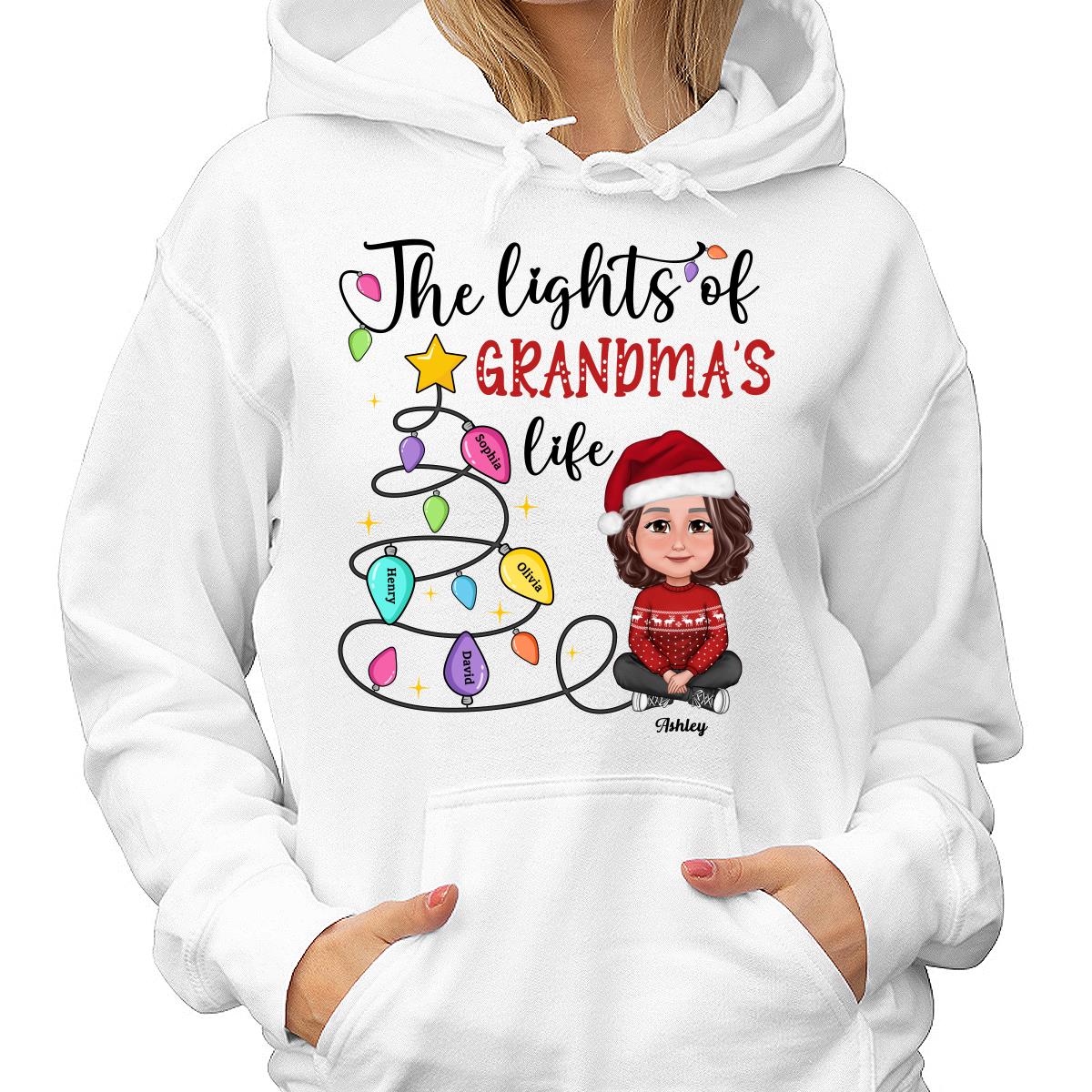 The Light Of Grandma Mom Life Christmas Personalized Shirt