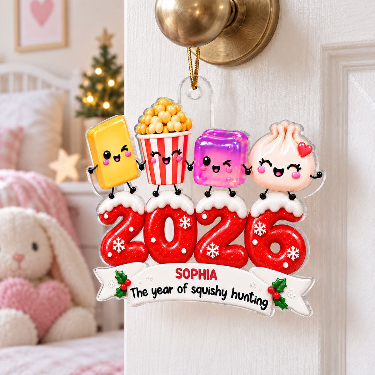 The Year I Did A Lot Of Squishy Hunting 2D Flat - Personalized Acrylic Ornament - Squishy Lover Christmas Keepsake 2026