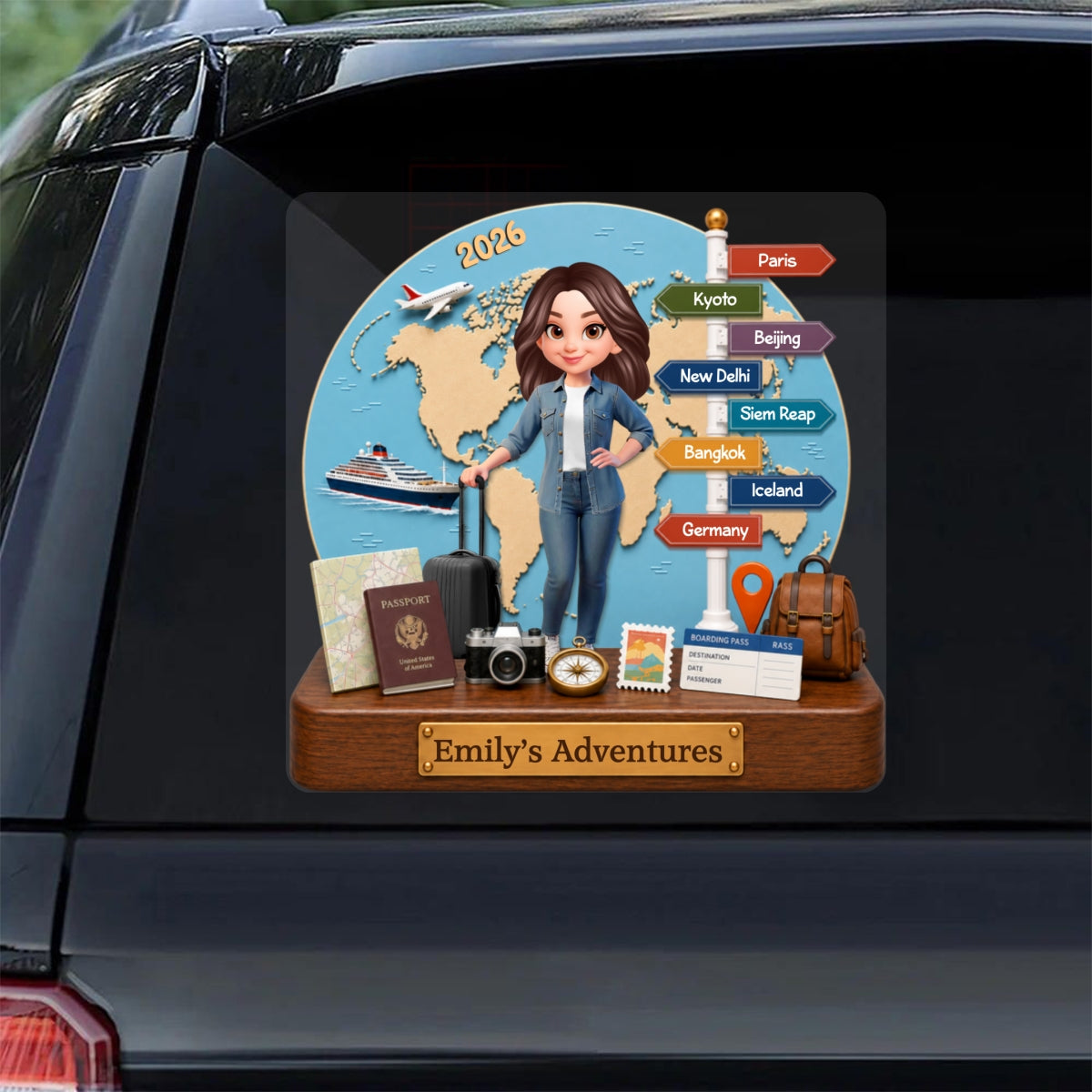 Traveling Destination Travel Adventure 2D Flat - Personalized Decal