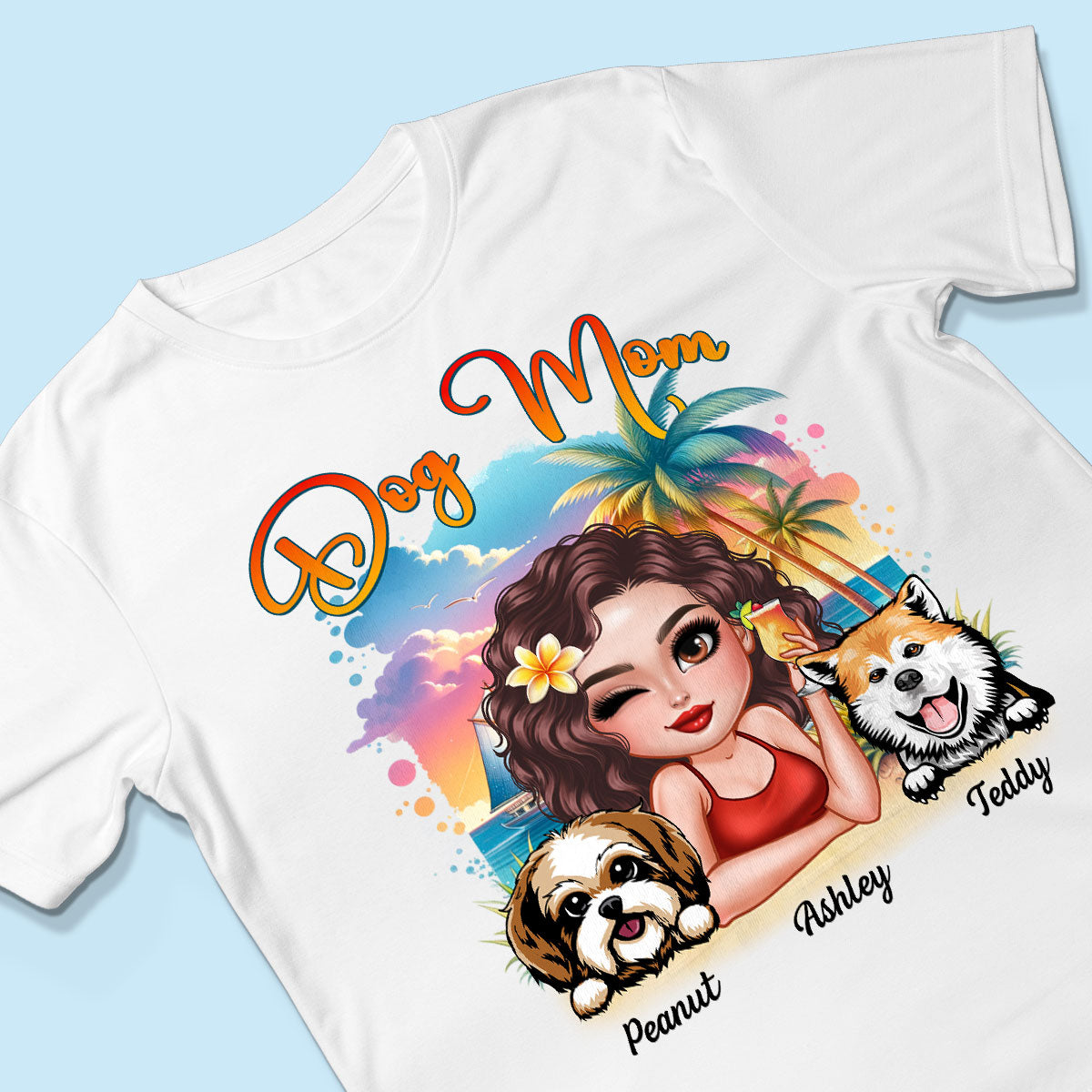 Summer Vibe Dog Mom Personalized Shirt