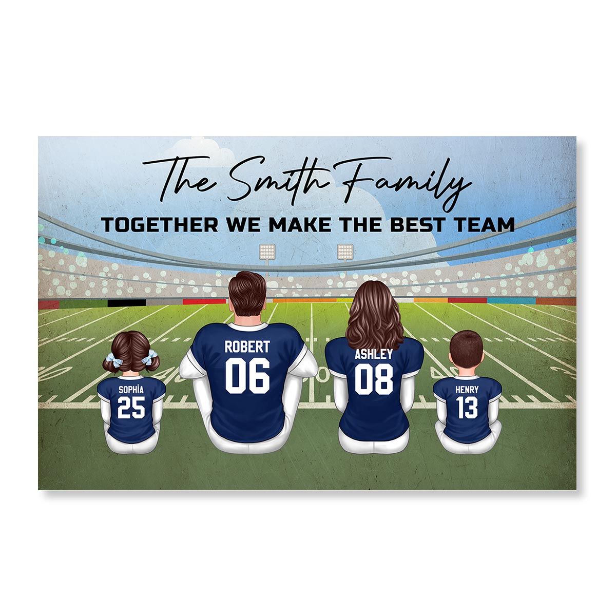 American Football Family Personalized Poster, Unique and Meaningful Family Gift For Your Loved Ones