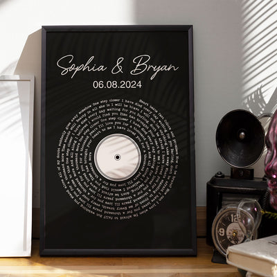 Custom Couple Favorite Song Vinyl Record Personalized Poster, Heartfelt Gift For Couple, For Him, For Her