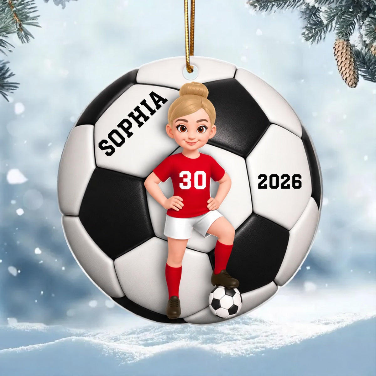 Custom Sports Keepsake - Personalized 3D Sport Acrylic Ornament - Christmas Gift for Son, Daughter, Grandson, Granddaughter