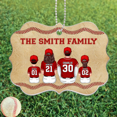 Vintage Baseball Family Sitting Personalized Acrylic Ornament