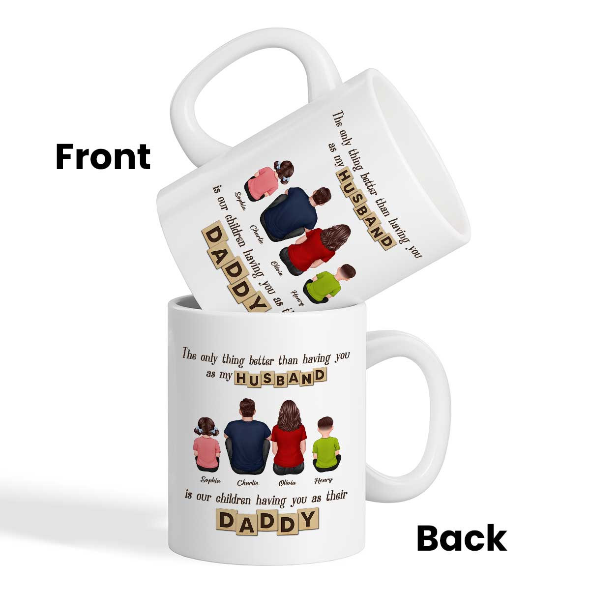 Having You As Their Daddy Personalized Mug, Father‘s Day Gift for Dad, Grandpa