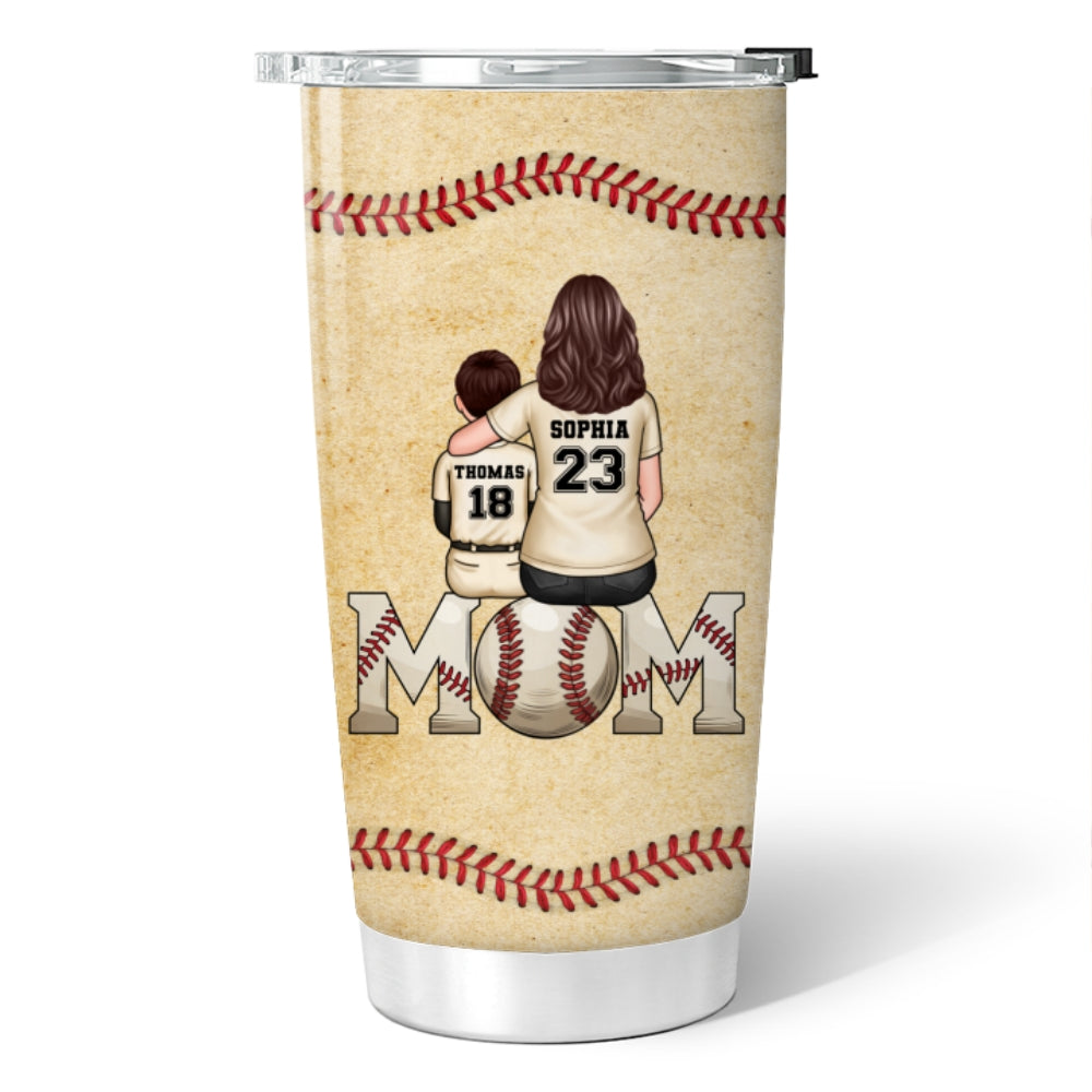 Baseball, Softball Mom And Kids Personalized Tumbler, Gift for Mom, Gift for Wife
