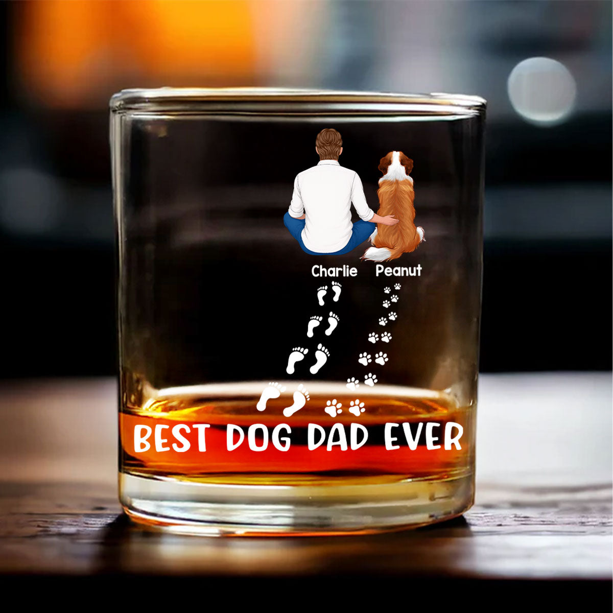 Best Dog Dad Ever Personalized Wine Glass, Father's Day Gift for Dog Dads