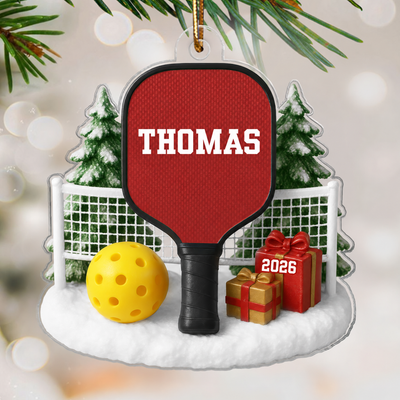 3D Effect Pickleball Things - Personalized Acrylic Ornament - Christmas Gift For Pickleball Players
