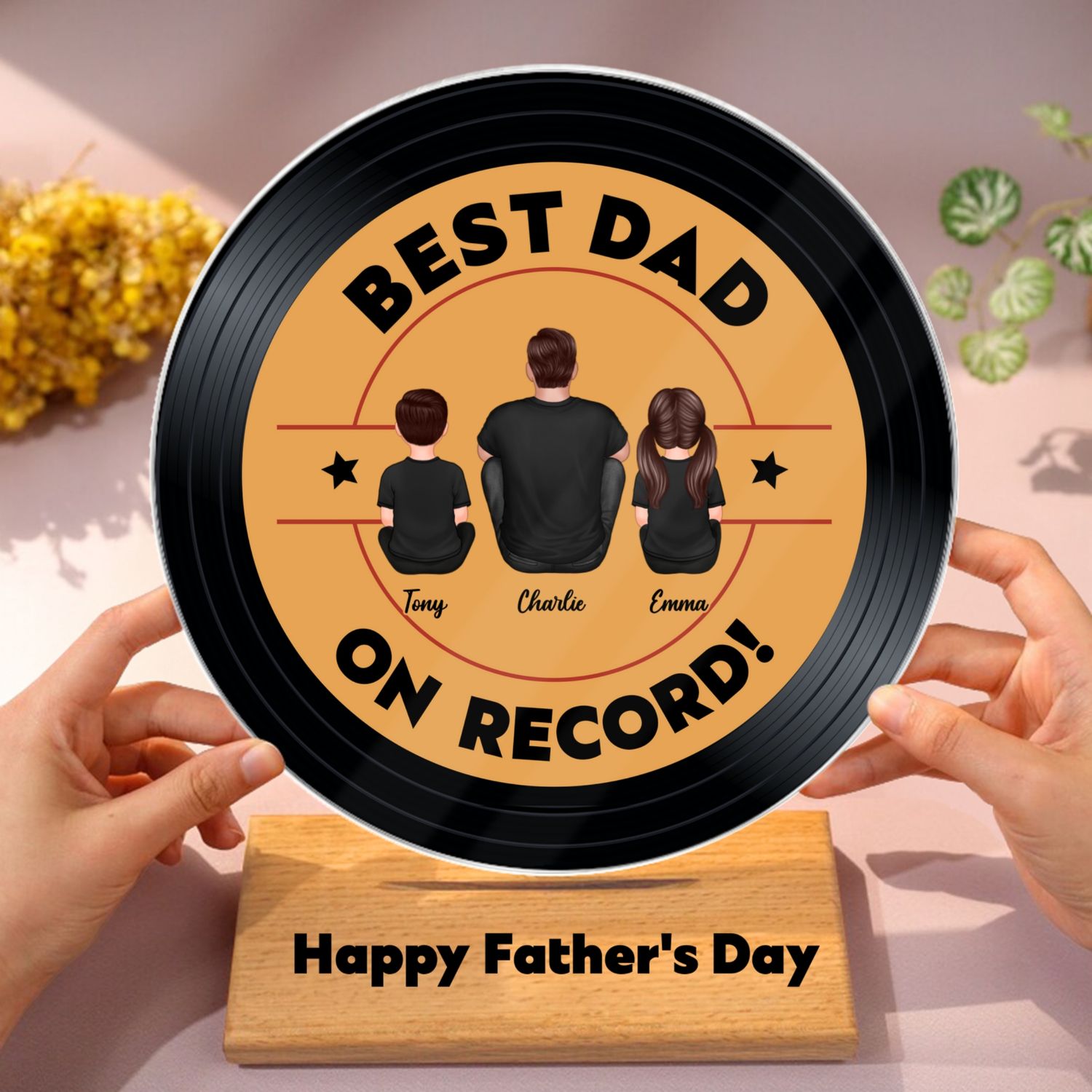 Best Dad Grandpa On Record Personalized Acrylic Record Plaque| Coolest Father's Day Gift For Dad, Grandpa