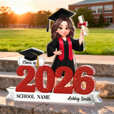 Class Of 2025 2026 3D Effect Senior - Personalized Acrylic Block Plaque - Graduation Gift For Seniors, Daughter, Son, Grandkids
