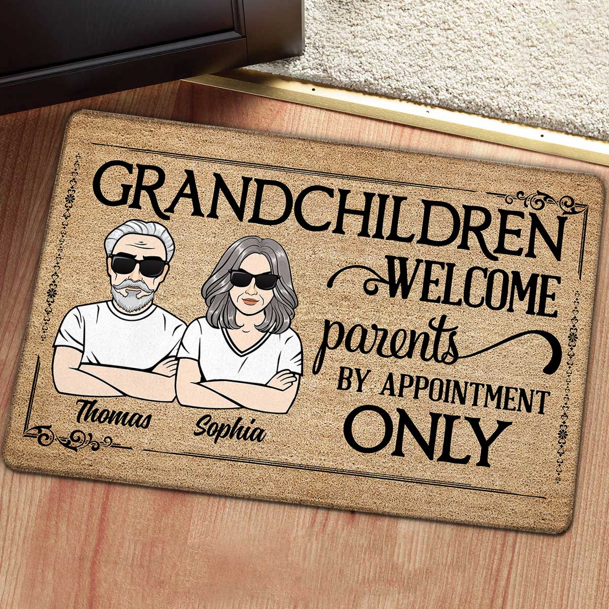 Grandchildren Welcome Parents By Appointment Grandparents Personalized Doormat