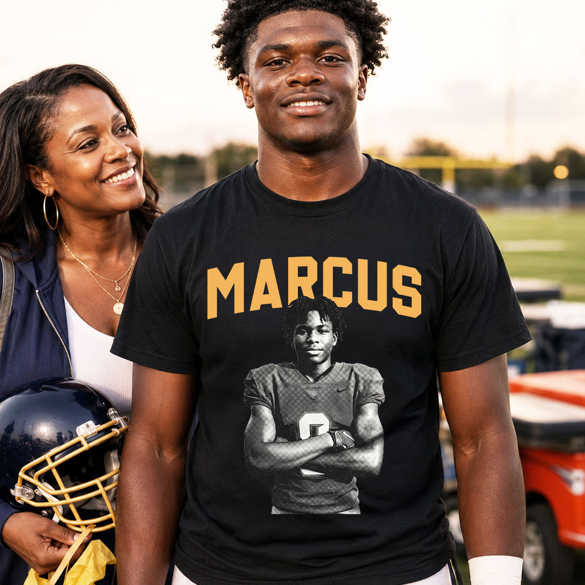 Custom Photo Retro Vintage Portrait - Personalized Shirt - Trendy Fall Tee for Football Mom