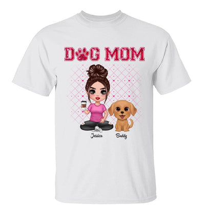 Dog Mom Watercolor Cute Dogs Valentine‘s Day Personalized Shirt