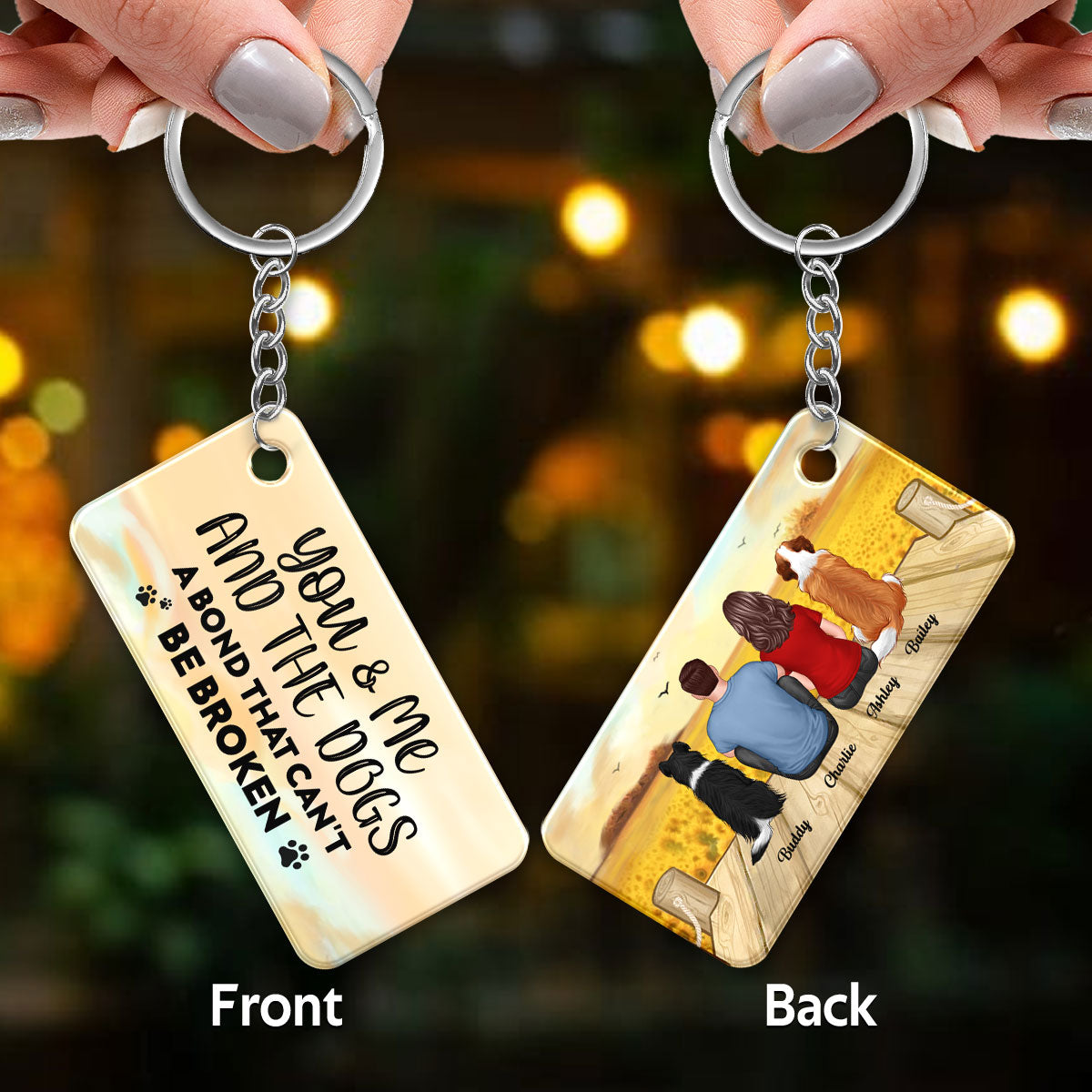 A Bond Can‘t Be Broken Couple And Dogs Personalized Acrylic Keychain