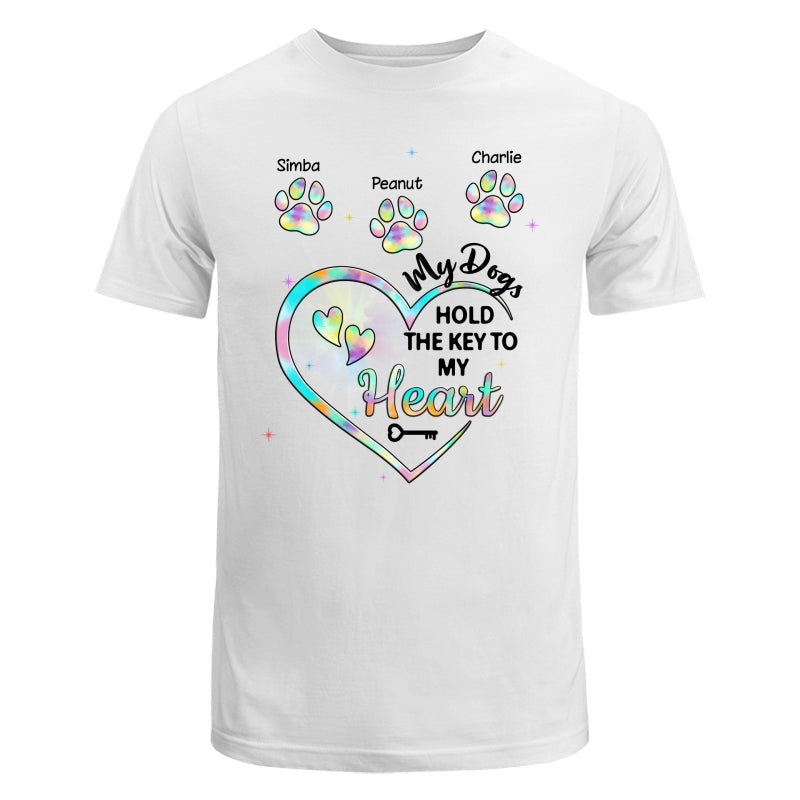My Dogs Hold Key To My Heart Dog Mom Patterned Personalized Shirt