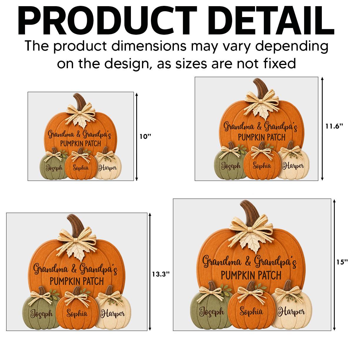 Cozy Rustic Fall Vibe Grandpa Grandma's Pumpkin Patch - Personalized Corrugated Plastic Yard Sign - Fall Decor For Grandparents (Up to 20 Grandkids)