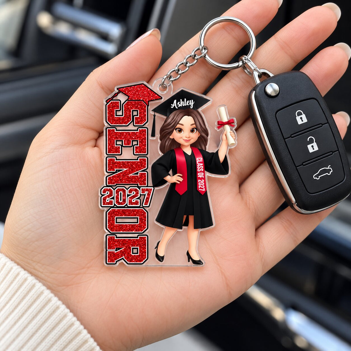 Trending Senior 2026 2027 - Personalized Acrylic Keychain - Christmas Gift For Seniors, Daughter, Son, Granddaughters, Grandsons