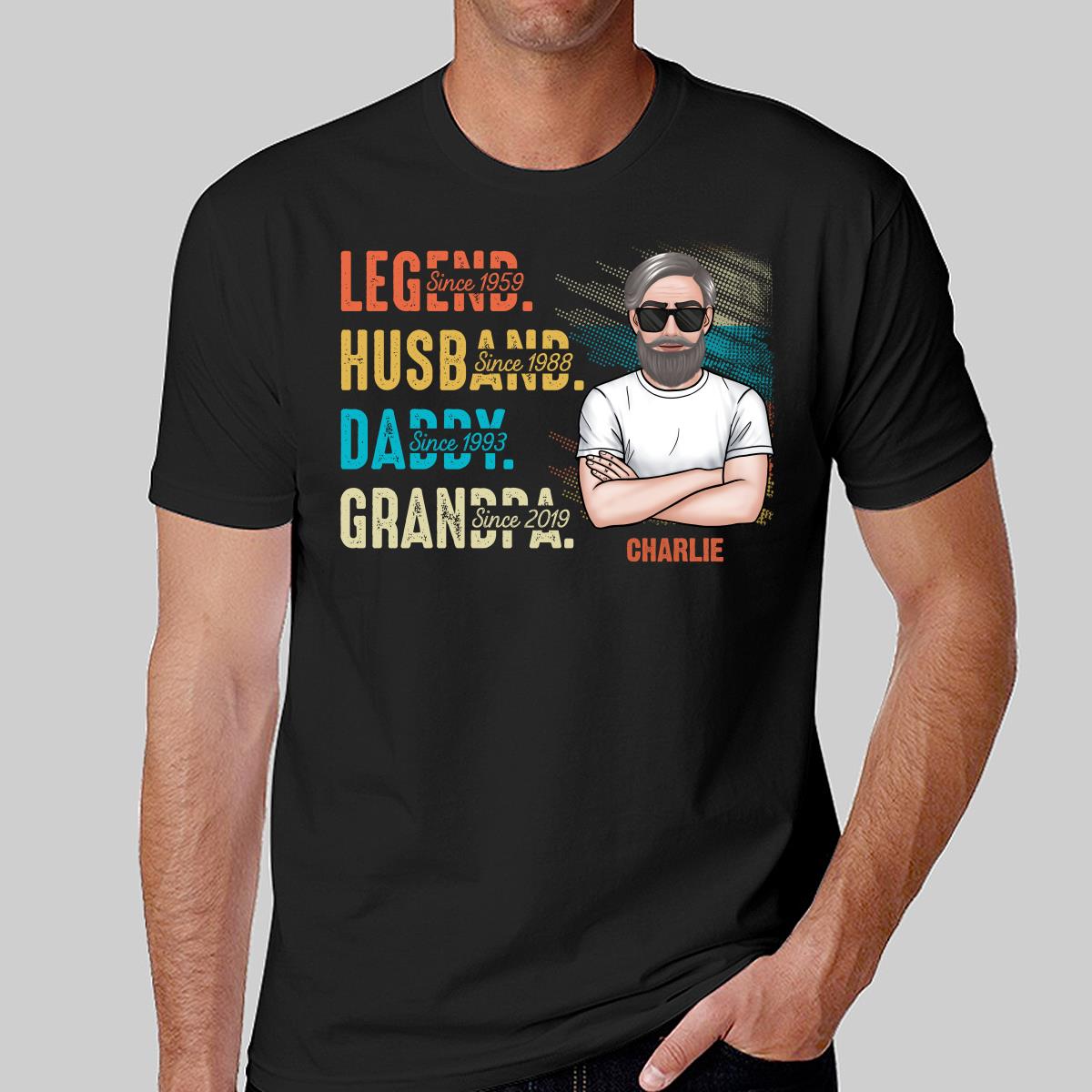 Grandpa Legend Crossed Arm Old Man Personalized Shirt
