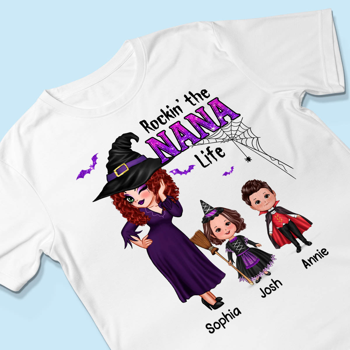 Pretty Grandma Halloween Rockin‘ The Grandma Mom Auntie Life Personalized Shirt
